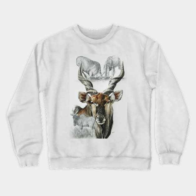 Giant Eland Crewneck Sweatshirt by BarbBarcikKeith